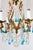 Antique French Chandelier in Bronze Drops Murano Blue, 1950 For Sale - Image 3 of 12