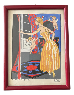 Carlos Bady, Mado Gets Dressed, 1932, Stencil