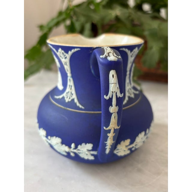 Wedgwood Small Antique English Wedgwood Jasperware Pitcher For Sale - Image 4 of 8