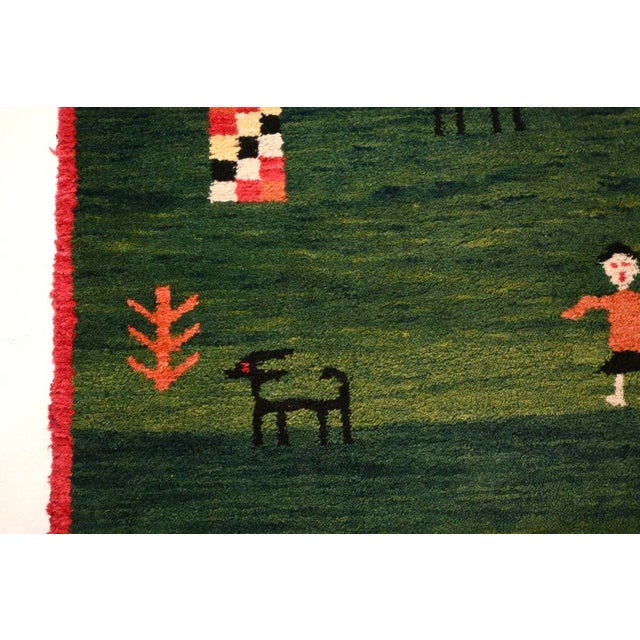 Green Vintage Gabbeh Rugs, 1950, Set of 2 For Sale - Image 8 of 11