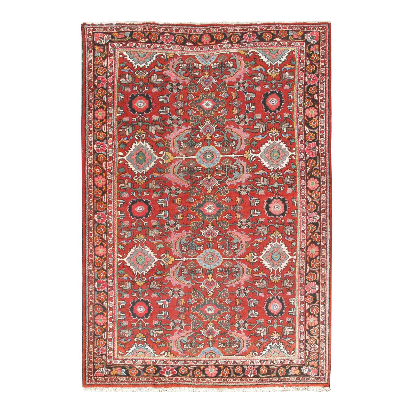 Vintage Brick Red Mahal Area Rug 7'6 X 10'9 | Chairish