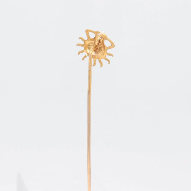 Metal Vintage 10k Gold & Pearl Figural Crab Stick Pin For Sale - Image 7 of 10