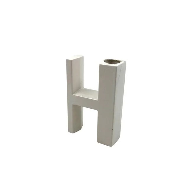Space Age White H Letter Shaped Ceramic Solifleur Vase by Marcel Radureau, 1970 For Sale - Image 12 of 12