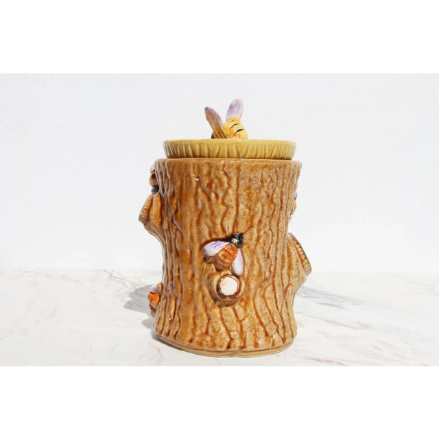 1950s 1950s Portuguese Palissy Ware Faux Bois Honey Pot For Sale - Image 5 of 13