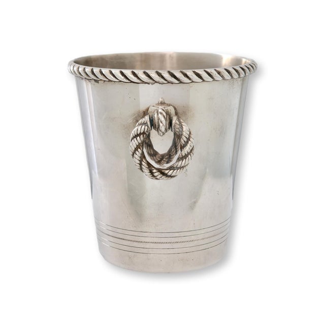 Rare silverplate champagne / wine bucket by Habis, known for exceptional mid-century barware. Features a bold, tapered...