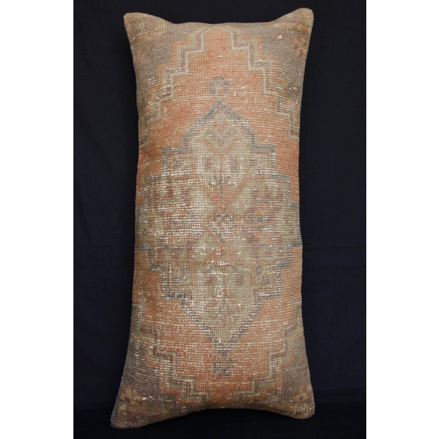 Handmade Double Knotted Oushak Rug Pillow Cover -15'' X 32'' For Sale - Image 9 of 11