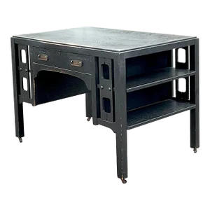 Early 20th Century Boho Arts and Crafts Mission Style Oak Desk