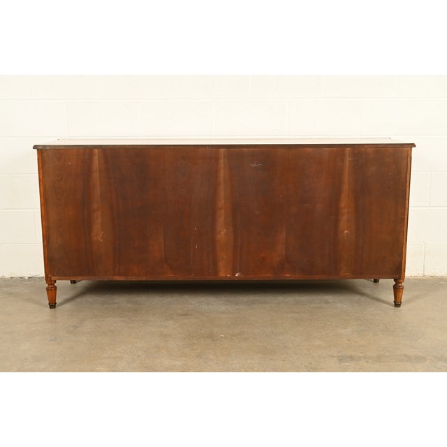 Baker Furniture French Regency Louis XVI Carved Walnut Triple Dresser or Credenza, Circa 1960s For Sale - Image 16 of 17