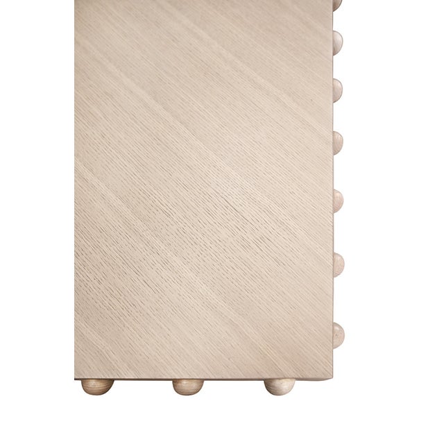 Not Yet Made - Made To Order Matthew Izzo Home Lucian White Oak Studded Edge Dining Table For Sale - Image 5 of 6