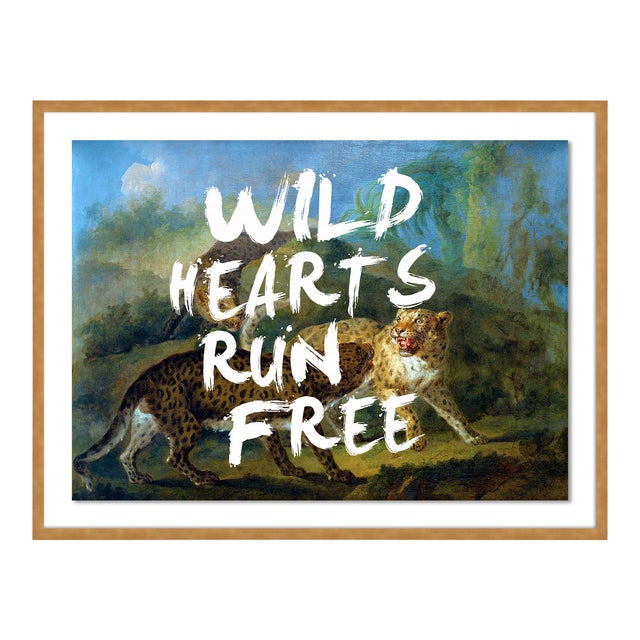 Wild Hearts Run Free by Lara Fowler in Gold Framed Paper, Large Art Print For Sale