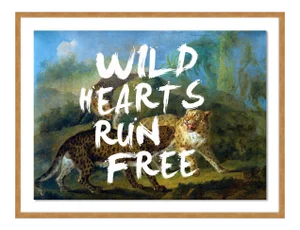 Wild Hearts Run Free by Lara Fowler in Gold Framed Paper, Large Art Print