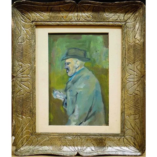 Portrait of Giorgio Morandi is an original oil on board realized by the painter Mino Maccari, depicting his friend the...