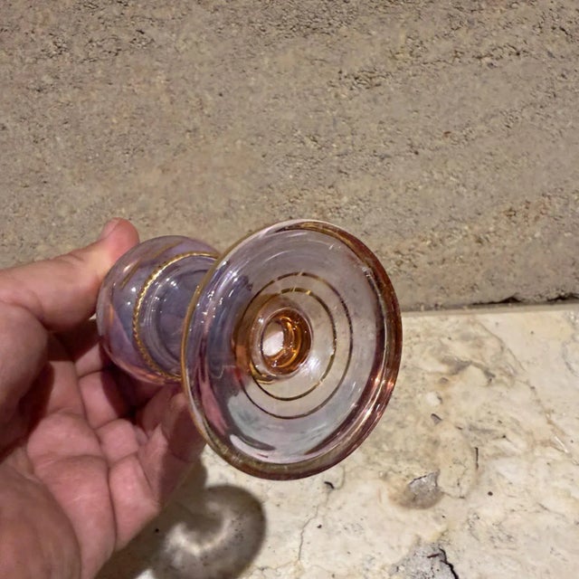 Glass Purple-Crystal-Gilt-Flower-Vase-06-25 For Sale - Image 7 of 8