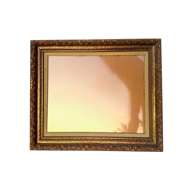 Bronze Vintage Bronze-Gilt Ornate Frame With Linen Liner & Glass For Sale - Image 8 of 15