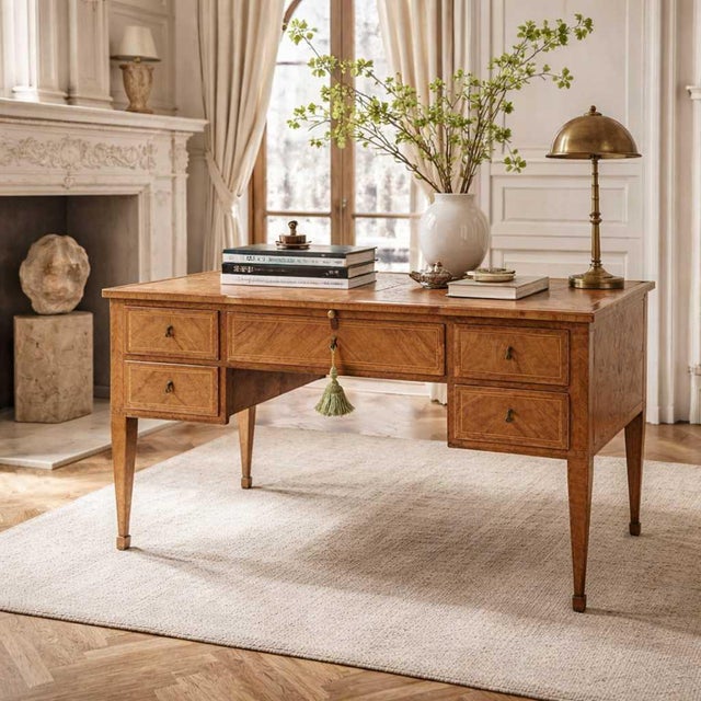 Antique Desk – Lombardy Louis XVI Era Desk, Vintage Writing Table, Elegant Office Furniture, 18th Century Desk For Sale - Image 12 of 18