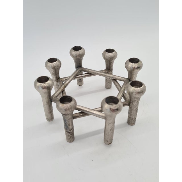 Scandinavian Modular Cast Aluminum Candleholders, Germany, 1970s, Set of 2 For Sale - Image 10 of 11