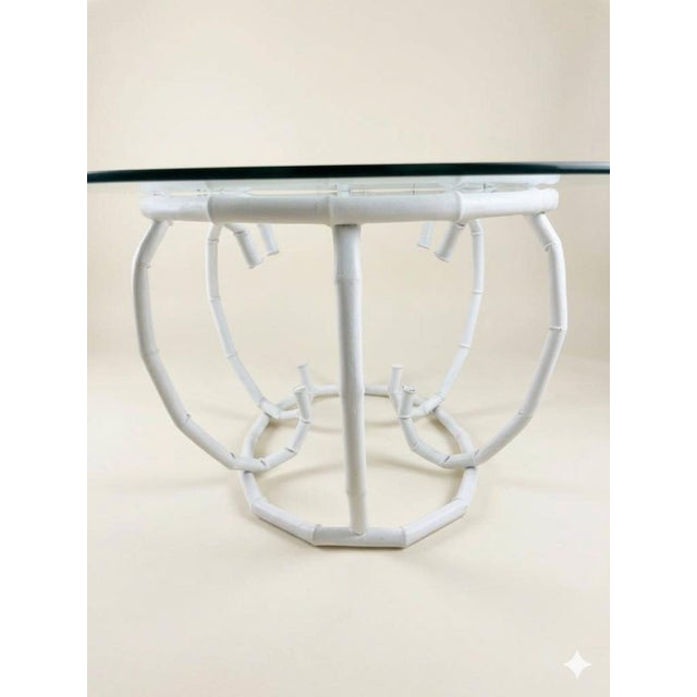 Mid 20th Century Vintage Mid Century Faux Bamboo Metal Coffee Cocktail Table For Sale - Image 5 of 8