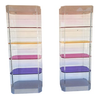 1980s Vintage Lucite and Acrylic Bookcases - a Pair For Sale