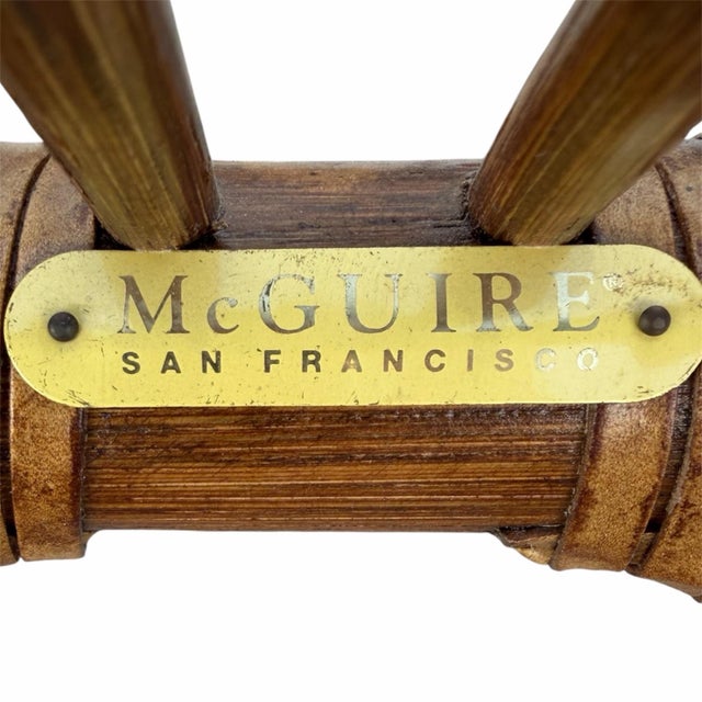 Vintage McGuire Rattan Cross Hatch Dining Chairs - Set of 8 For Sale - Image 12 of 12