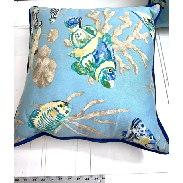 Set of 2 Coastal Marine Cushions For Sale - Image 9 of 9