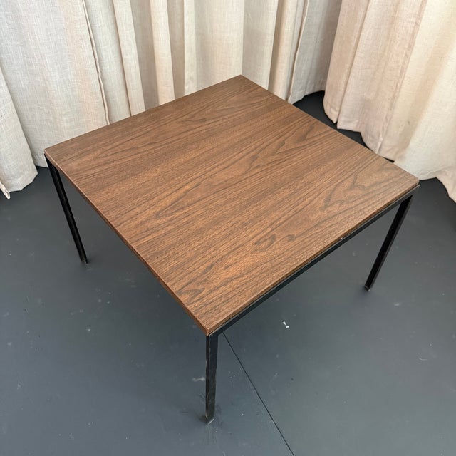 Mid-Century Modern 1960s Mid-Century Modern Florence Knoll Square T-Angle Faux Wood Coffee Table For Sale - Image 3 of 8