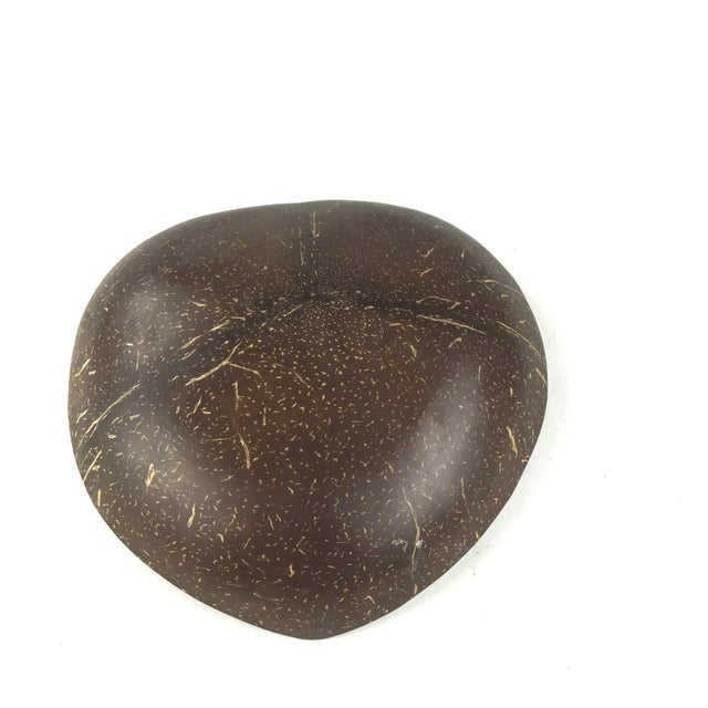 Artisan Painted Abstract Heart Shape Coconut Trinket Dish For Sale - Image 11 of 12