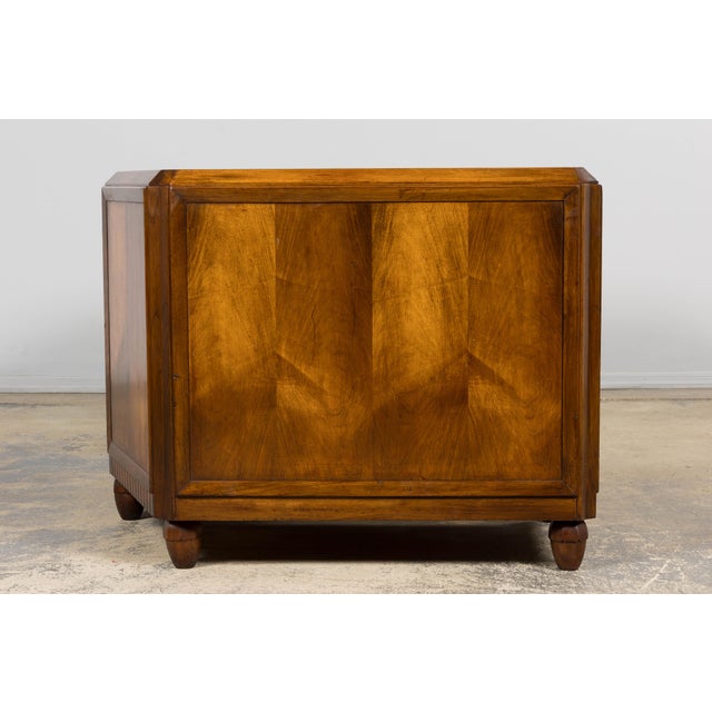 1930s French Art Deco Walnut Partner Desk With Leather Top For Sale - Image 13 of 18