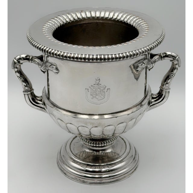 Regency English Sheffield Plate Armorial Wine Cooler, Manner of Matthew Boulton For Sale - Image 14 of 15