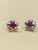 1 Carat Natural Round Ruby Stud Earrings 14 Karat White Gold, Post Back For Sale In New York - Image 6 of 18