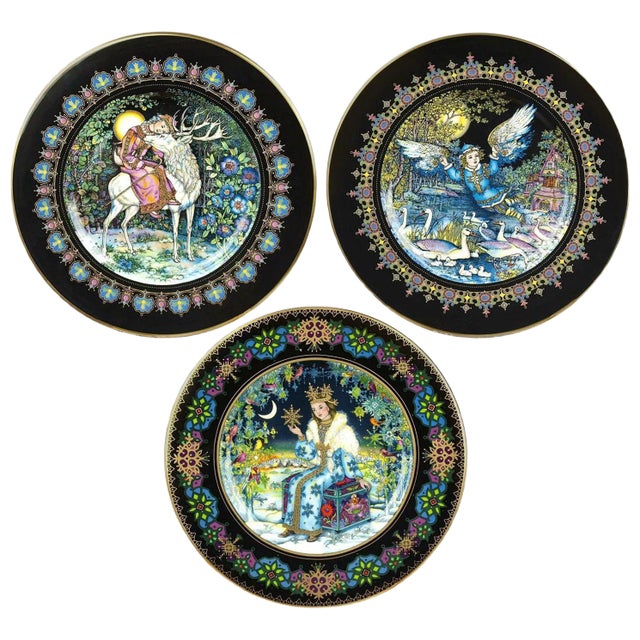 Magical Fairy Tales Plates by Gere Fauth, 1969, Set of 3 For Sale