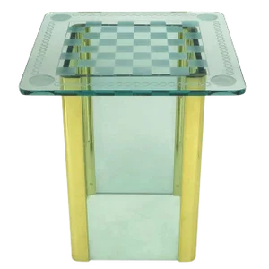Etched Glass Game Table in the Style of Pace Collection