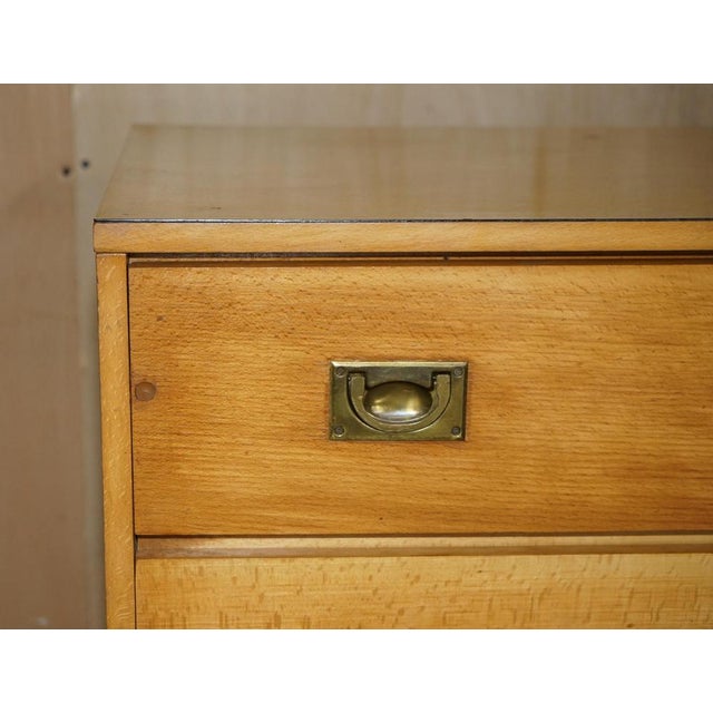 1920s Light Oak Military Campaign Chest of Drawers with Drop Front, 1920s For Sale - Image 5 of 18