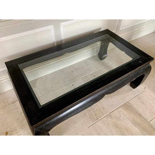 Late 20th Century Kang Style Rectangular Glass Top Coffee Table For Sale - Image 4 of 10