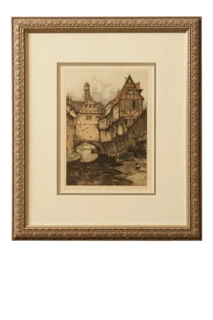 Josef Eidenberger (Austrian, 1899-1991), European Village Etching