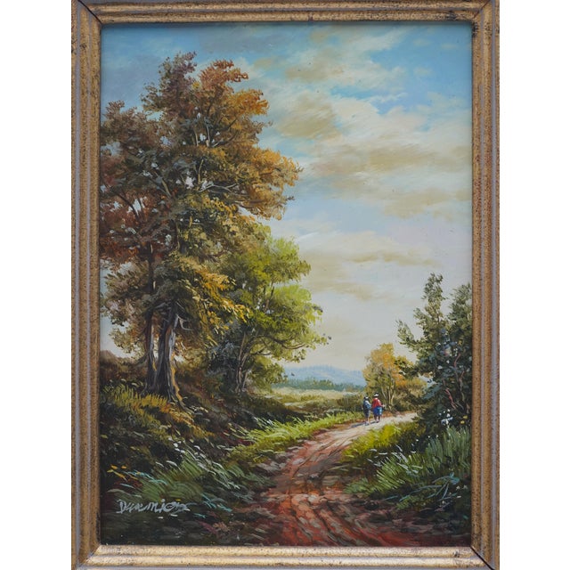 1980s Pair of Oil on Board Woodland Landscape Paintings - Signed For Sale In Philadelphia - Image 6 of 15