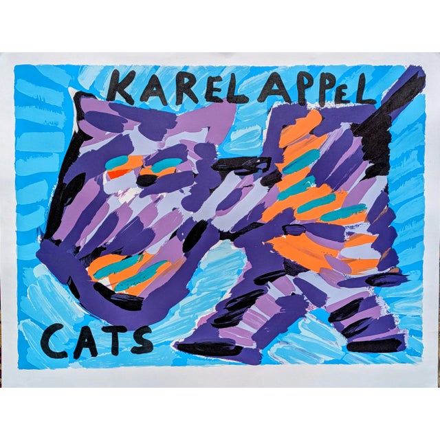Modern Karel Appel, Cats, Color Lithograph, 1978 For Sale - Image 3 of 3