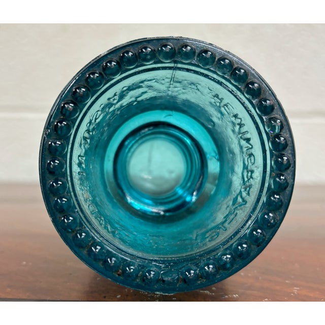 Glass Vintage Hemingray 16 Aqua Teal Glass Insulator For Sale - Image 7 of 8
