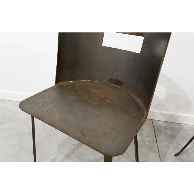Metal Set of Industrial Chairs by Herreria El Lago, 1970s For Sale - Image 7 of 9