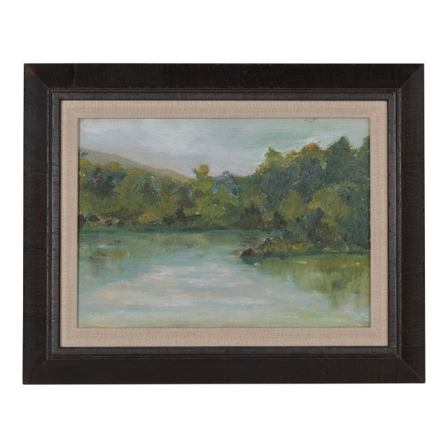 French Plein Air Landscape Oil Painting Framed For Sale