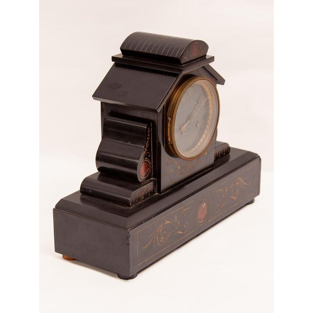 Metal Antique Napoleon III Marble Mantel Clock by Adolf Fraaier, Amsterdam, 1900 For Sale - Image 7 of 11