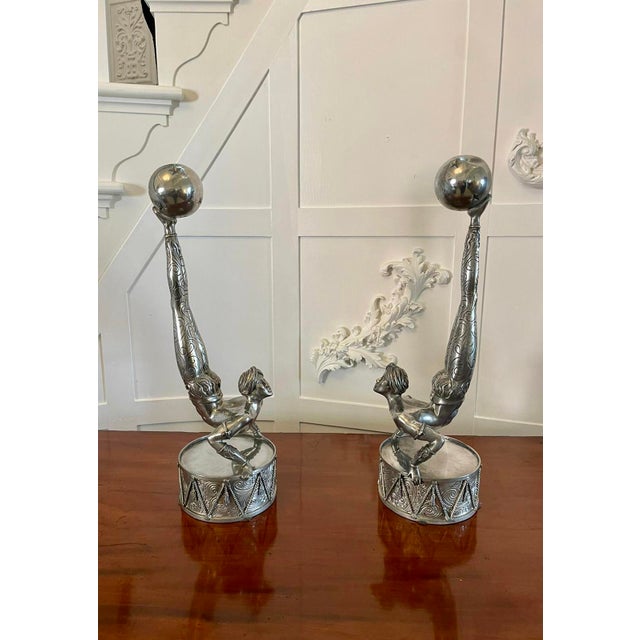 Art Deco Silver Plated Candlesticks, 1930, Set of 2 For Sale - Image 6 of 18