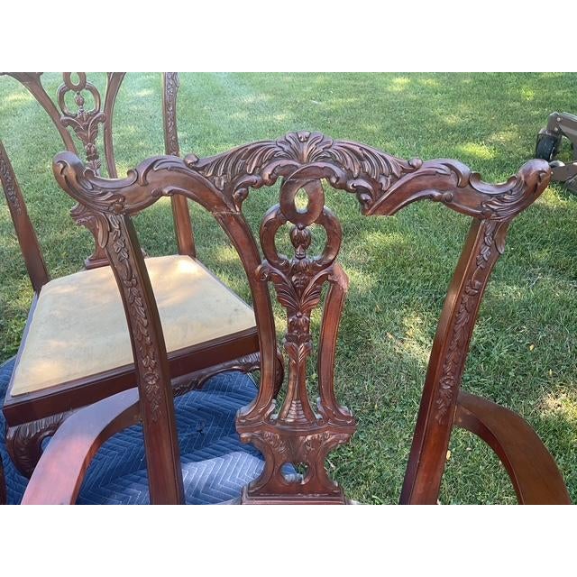 Vintage Hi-End Hand-Carved Mahogany Dining Chairs- Set of 6 For Sale - Image 10 of 10