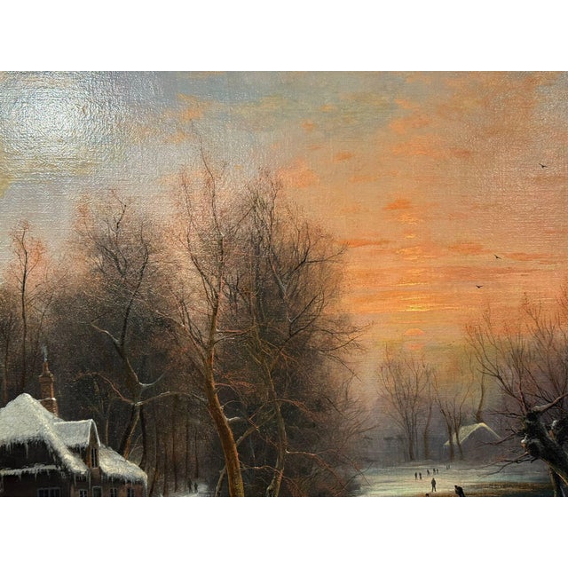 Nils Hans Christiansen Winter Landscape Painting. Denmark, Early 20th Century. For Sale - Image 10 of 16