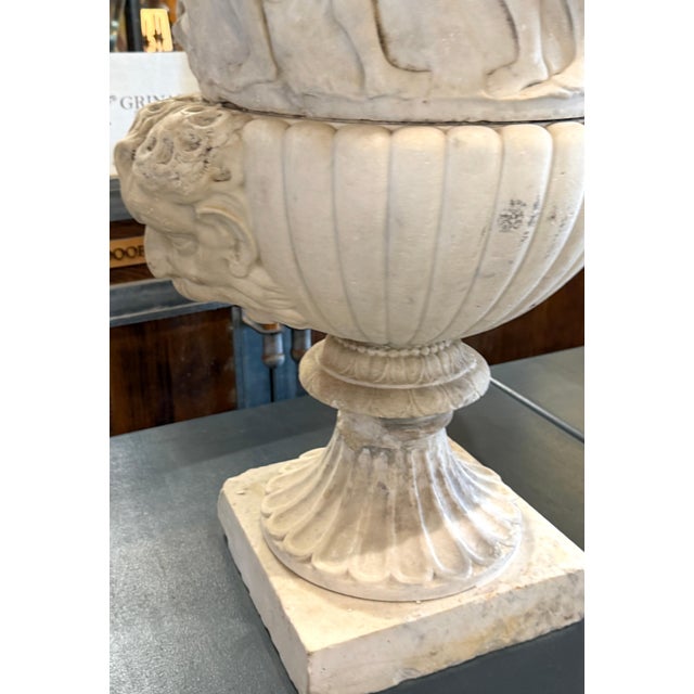 Pair of Antique Italian Marble Bacchanalian Garden Urns: 19th Century or Older After the Roman Antiquity, influences of...