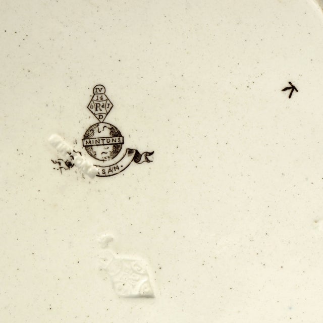 Ceramic Pair of Mintons Aesthetic Movement Transferware Plates Faison Pattern Circa 1880 For Sale - Image 7 of 9