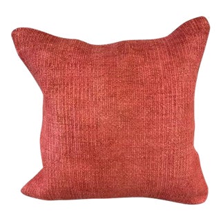 20 x 20 Hemp Pillow Turkish Cushion Natural Pinkish Red Pillow Cushion Cover For Sale