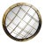 Modern Convex Brass Cage Wall Mirror For Sale