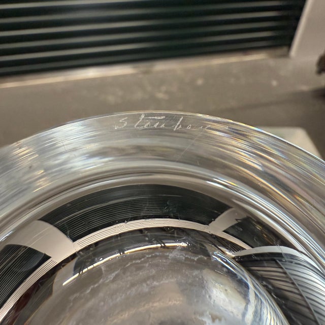 1960s Signed Steuben Martini Pitcher and Teardrop Decanter, a Set For Sale - Image 12 of 12