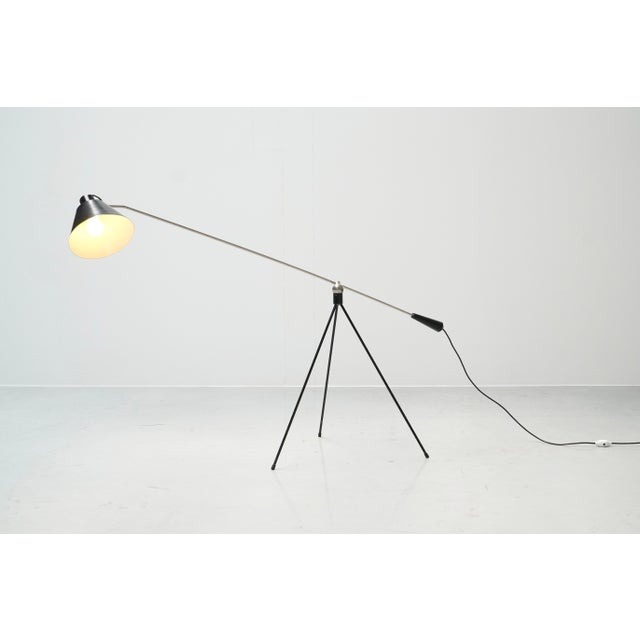 Mid-Century Modern Vintage Magneto Floor Lamp by Henk Fillekes for Artiforte, the Netherlands, 1950s For Sale - Image 3 of 13