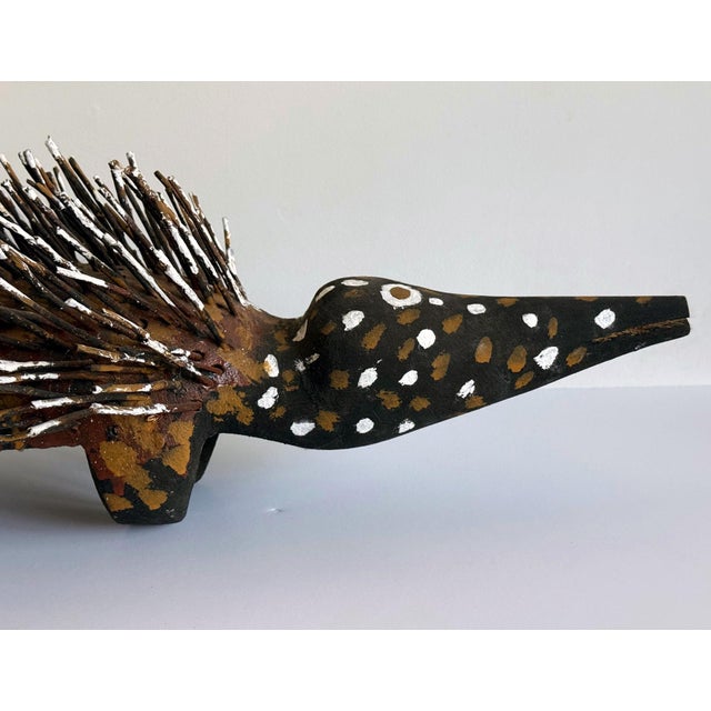 Australian Aboriginal Wood Sculpture with Ochre Echidna Bob Burruwal For Sale In Atlanta - Image 6 of 13